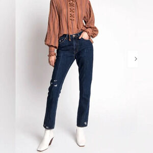 NEW one teaspoon VIRGIN BLUE AWESOME BAGGIES HIGH WAIST STRAIGHT LEG JEANS BLUE